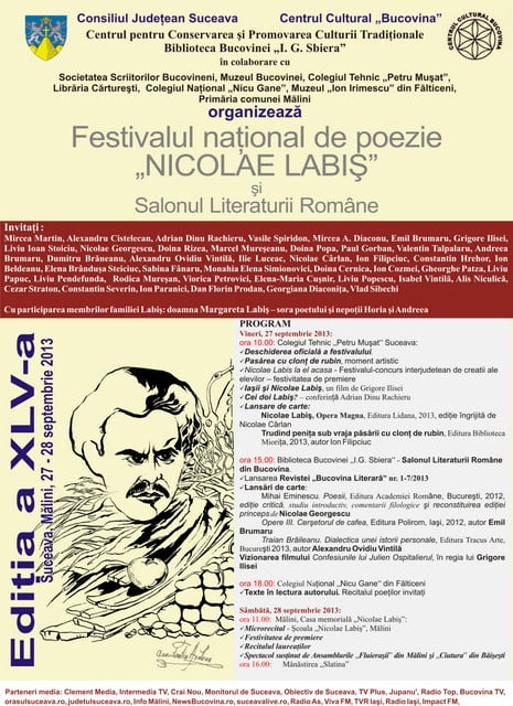afis festival Nicolae Labis editia a XLV a