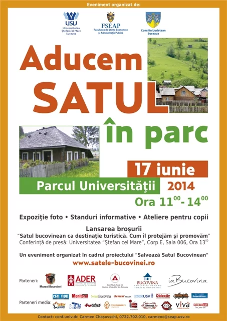 Afis Satul in parc USV 17 iunie  2014